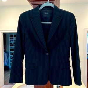 Elie Tahari black pinstripe wool suit - jacket and trousers